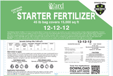 Load image into Gallery viewer, 12-12-12 Starter Fertilizer (with 3% Iron) and Bio-Nite™ - Granular Lawn Fertilizer