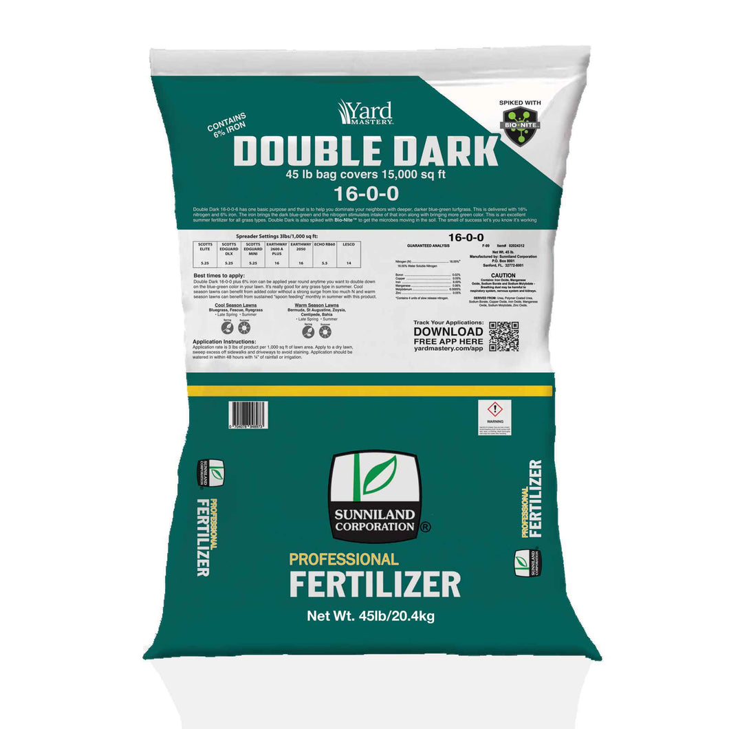 16-0-0 Double Dark (with 6% Iron) and Bio-Nite™ - Granular Lawn Fertilizer
