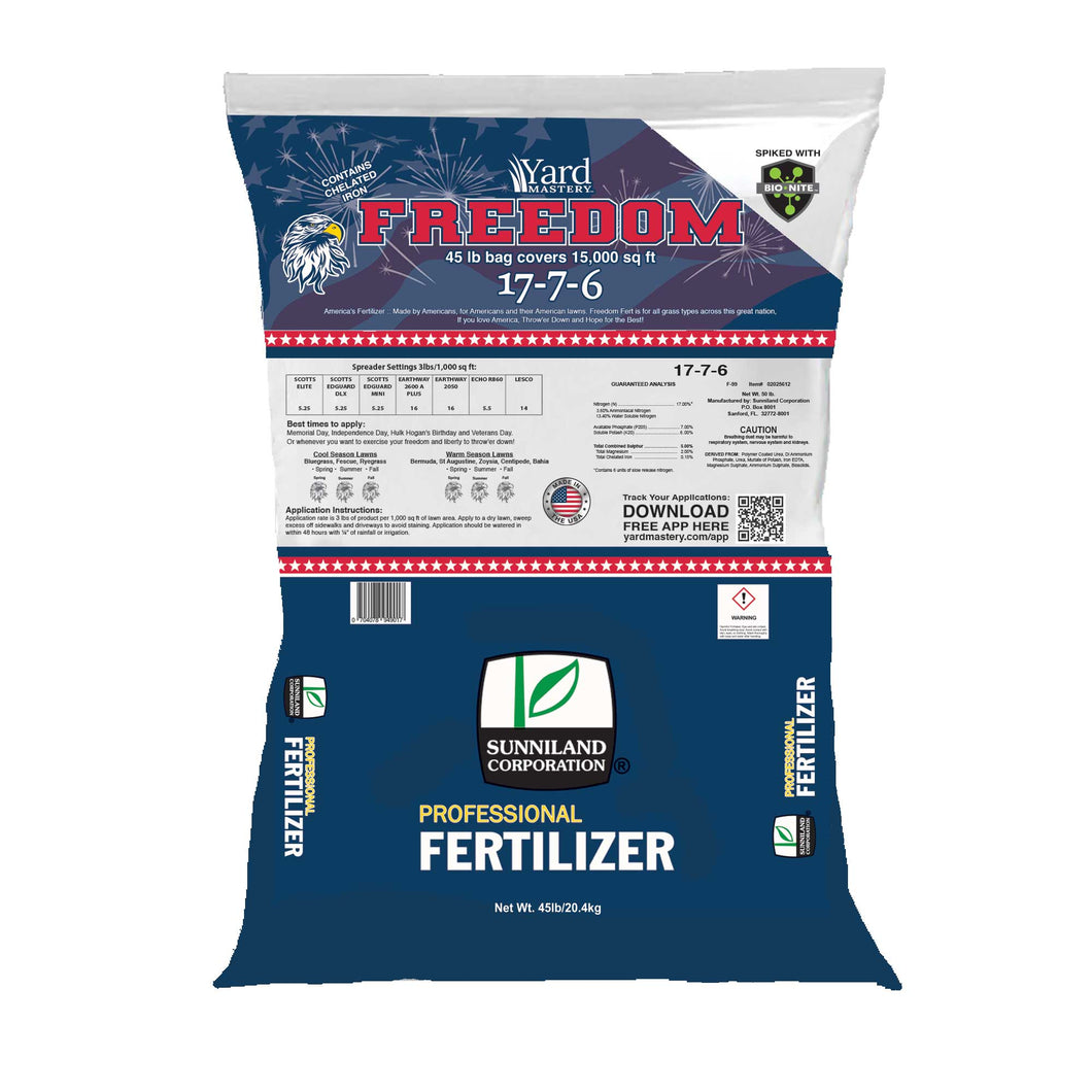 FREEDOM 17-7-6 Lawn Fertilizer with Magnesium | Chelated Iron | BioNite